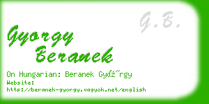 gyorgy beranek business card